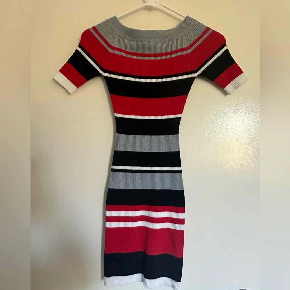 Fitted Striped Casual Dress. Sz Small - Picture 1 of 5